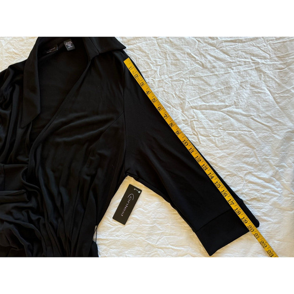 NWT Classic Black Wrap Dress Sz 1X Goth Y2K Career Classic - Picture 10 of 10